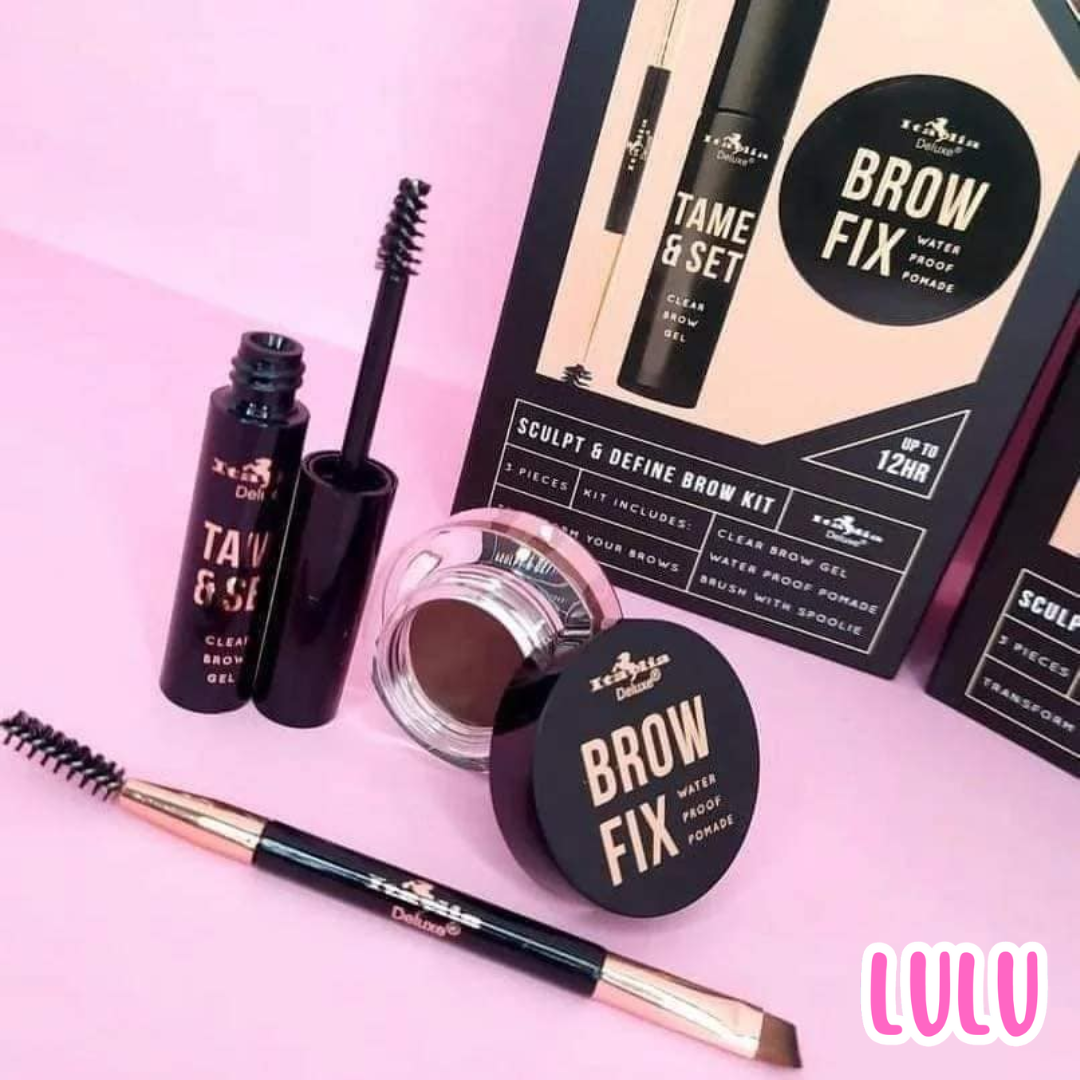 ✨BROW FIX✨| Kit para cejas: Pomada con color, gel fijador + brocha duo